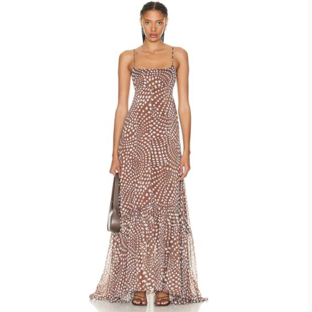 New with tags Staud Florence Dress in Clove Wavy Dot